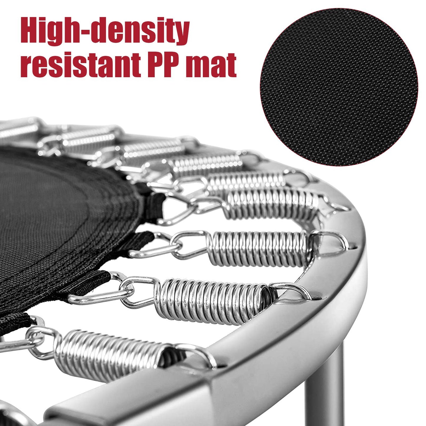 Foldable Mini Trampoline with Springs and Padded Cover